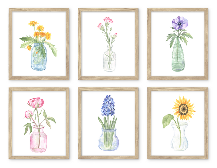 Flower Nursery Art Print Set of 6