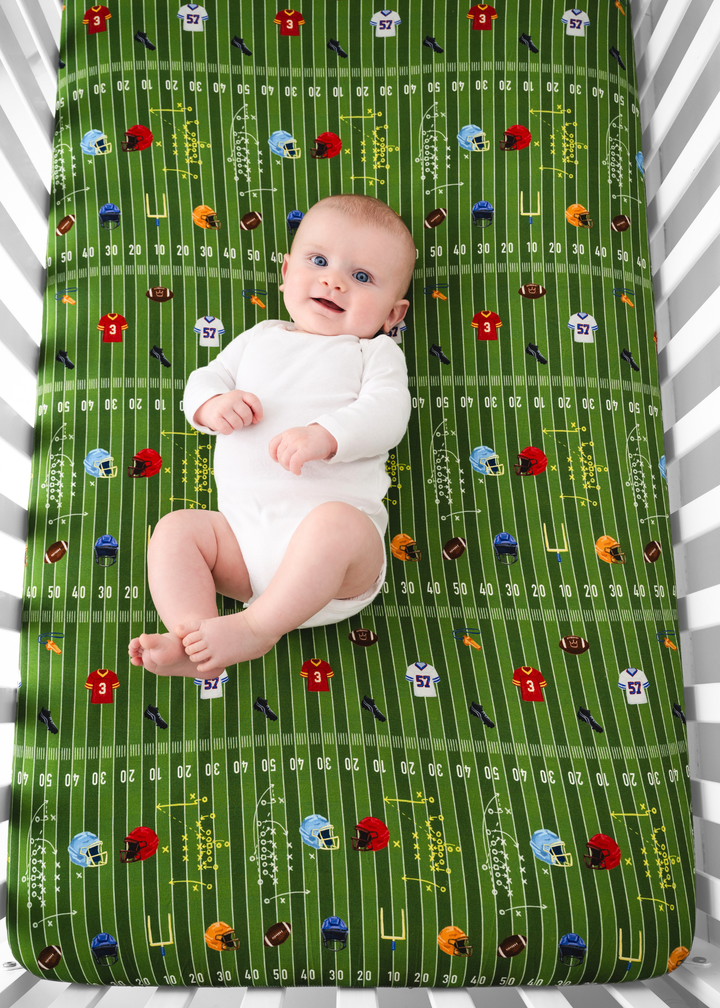 Football Field Bamboo Crib Sheet