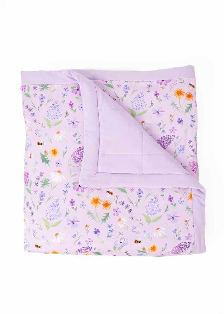 Gigi Floral Large Quilted Bamboo Blanket