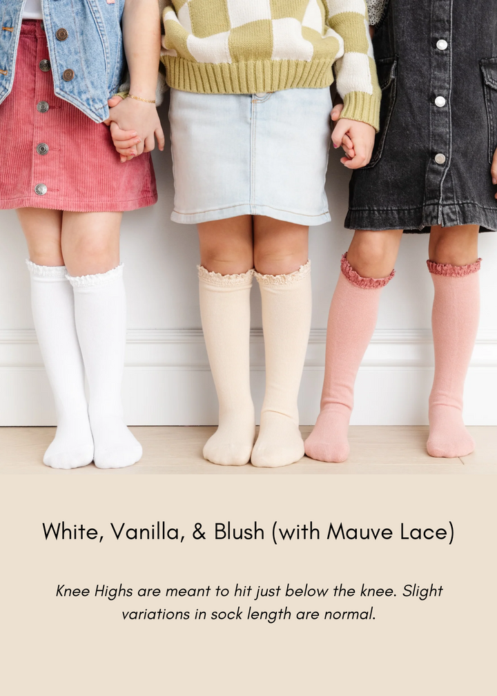 Girlhood Lace Knee High Socks - Set of 3