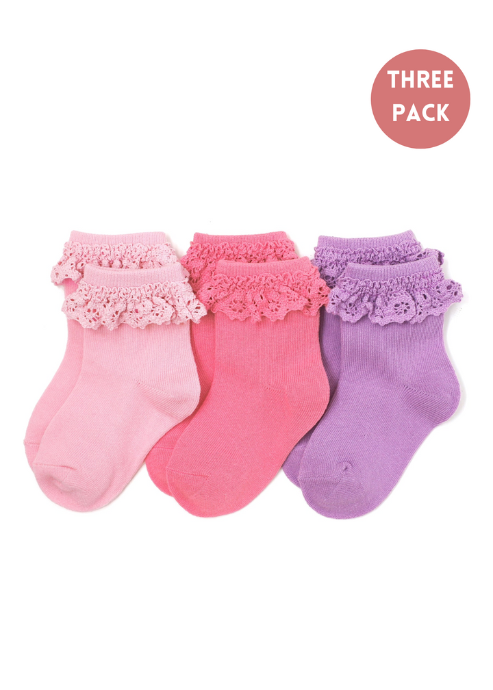 Rose Garden Lace Midi Socks - Set of 3