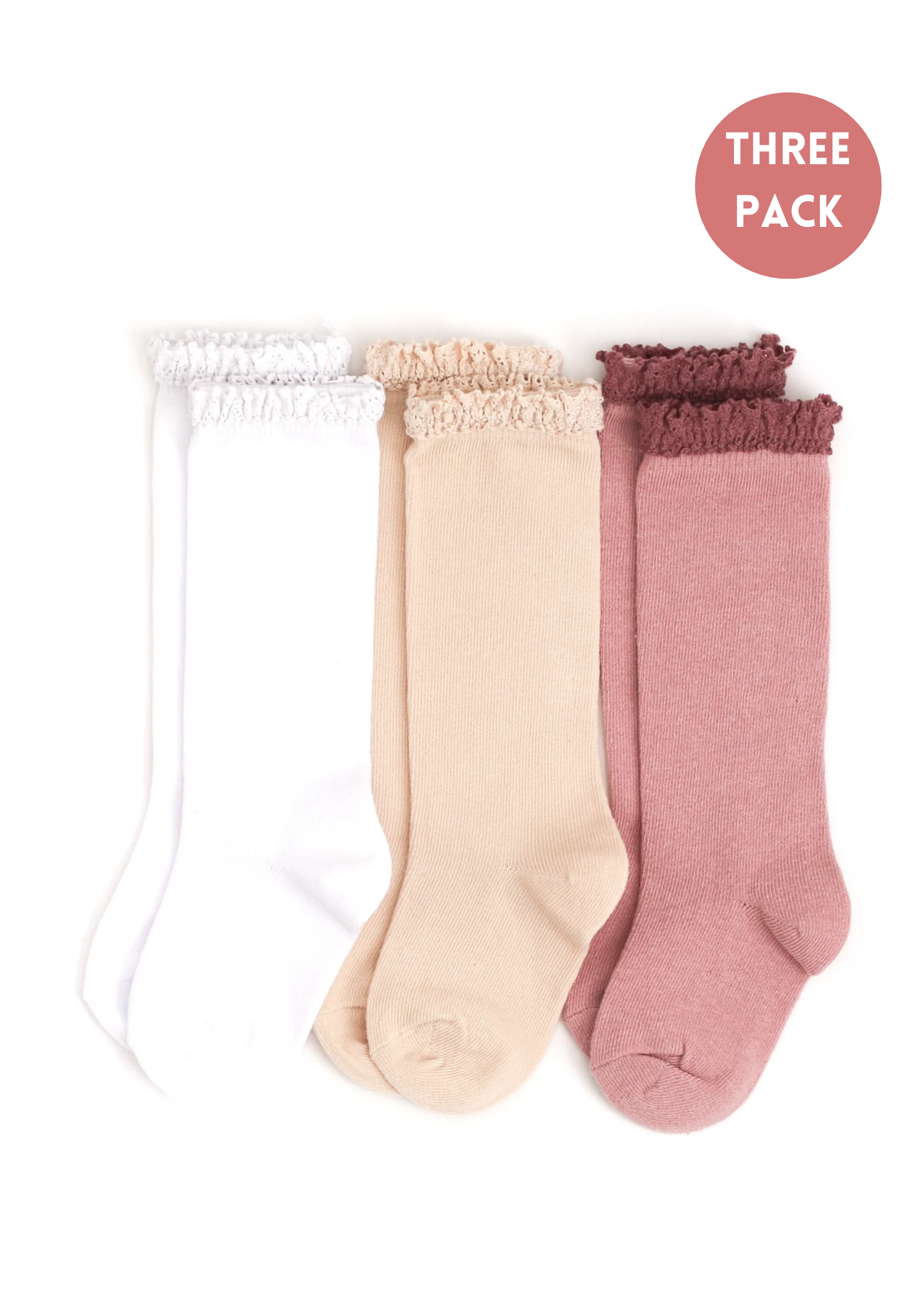 Girlhood Lace Knee High Socks - Set of 3