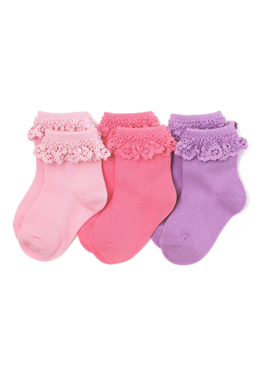 Rose Garden Lace Midi Socks - Set of 3