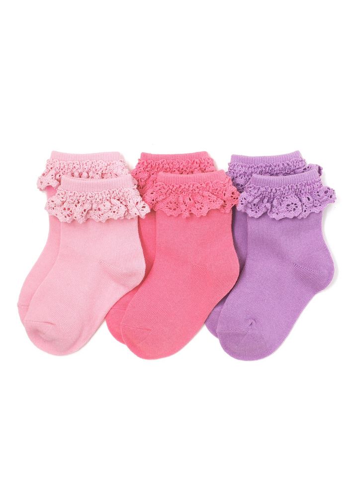 Rose Garden Lace Midi Socks - Set of 3