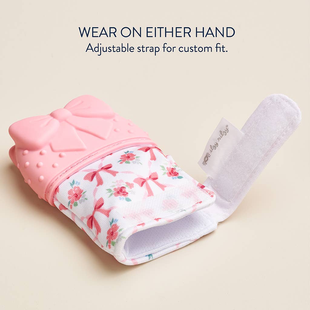 Itzy Ritzy Mitt™ Silicone Teething Mitts: Pink Bow
