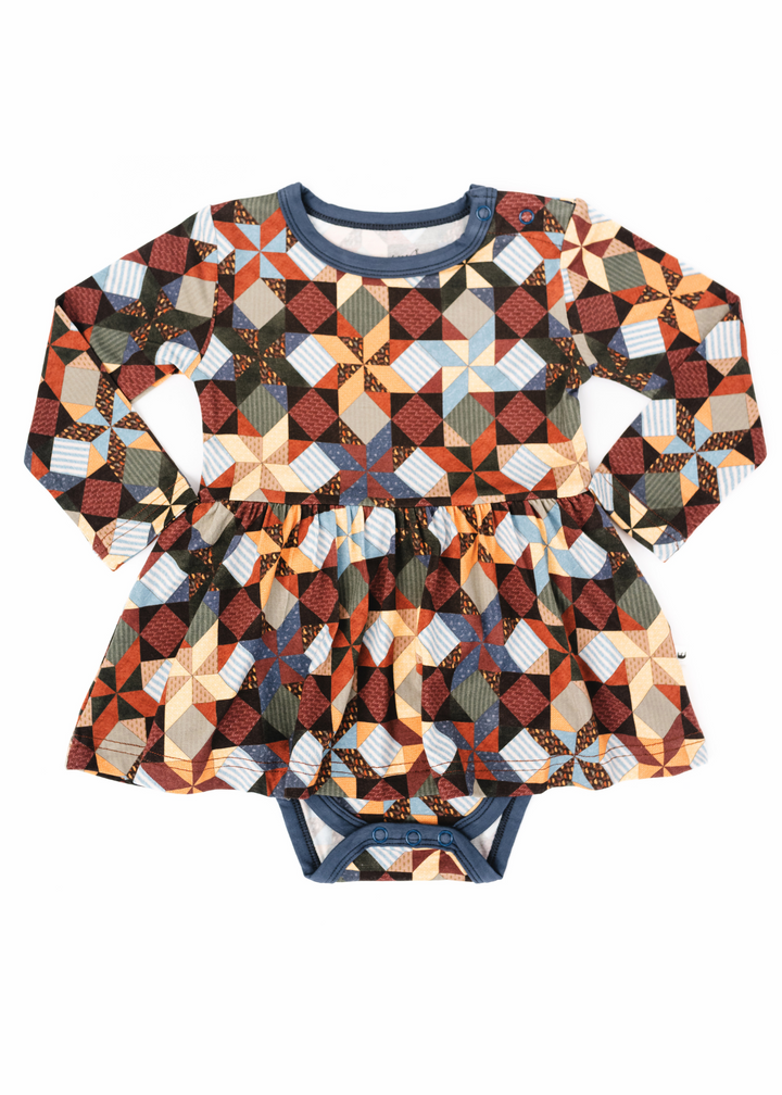 Patchwork Long Sleeve Baby Dress