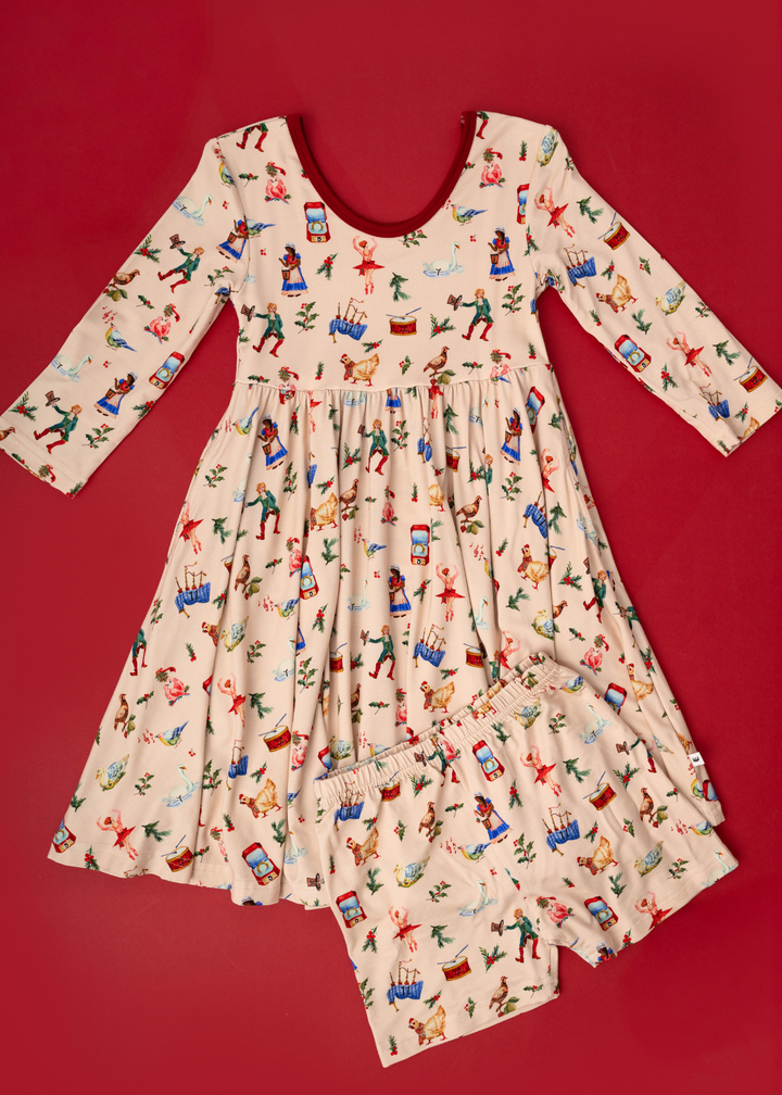 12 Days of Christmas Bamboo Girls Twirl Dress