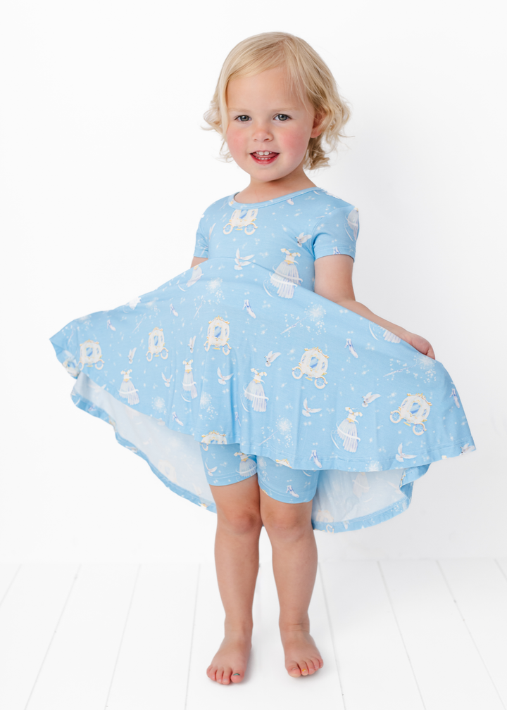 Cinderella Bamboo Short Sleeve Twirl Dress