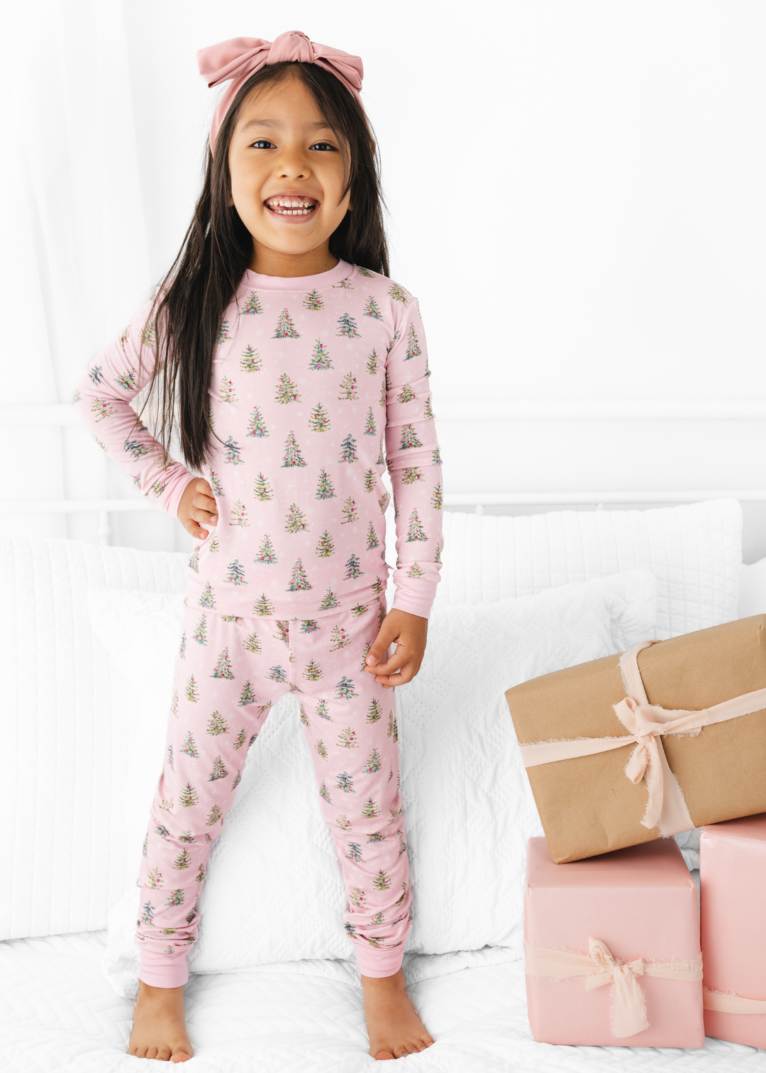 *PREORDER* Pretty Pink Christmas Bamboo Kids Jammies