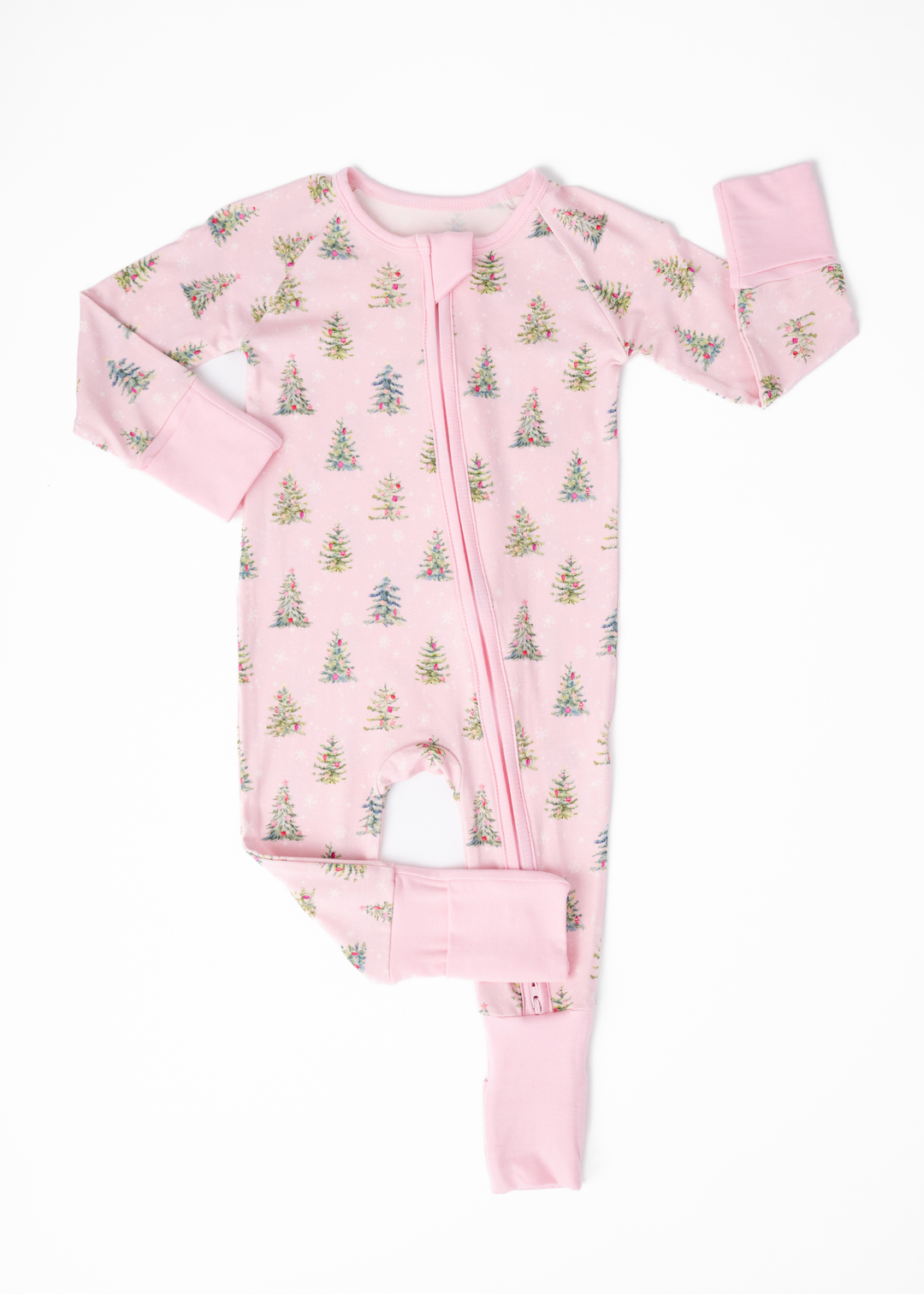 *PREORDER* Pretty Pink Christmas Bamboo Baby Zippered Sleeper