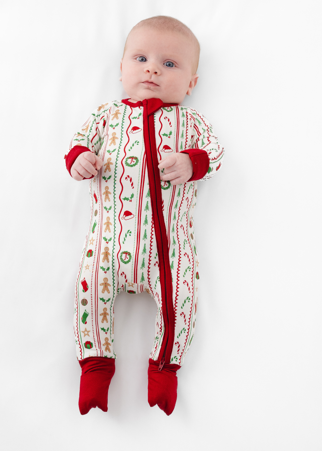 *PREORDER* White Christmas Bamboo Baby Zippered Sleeper