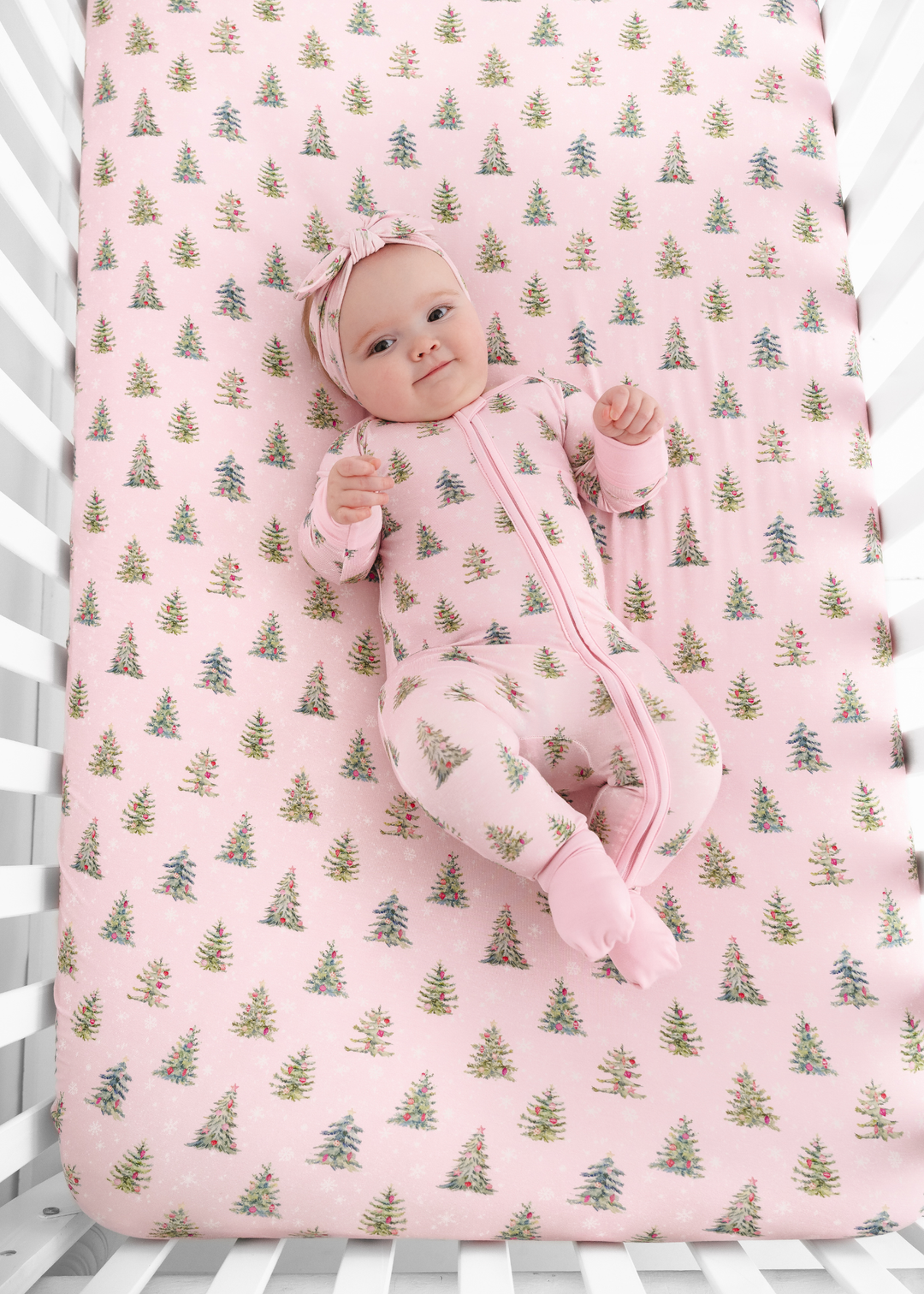 *PREORDER* Pretty Pink Christmas Bamboo Baby Zippered Sleeper