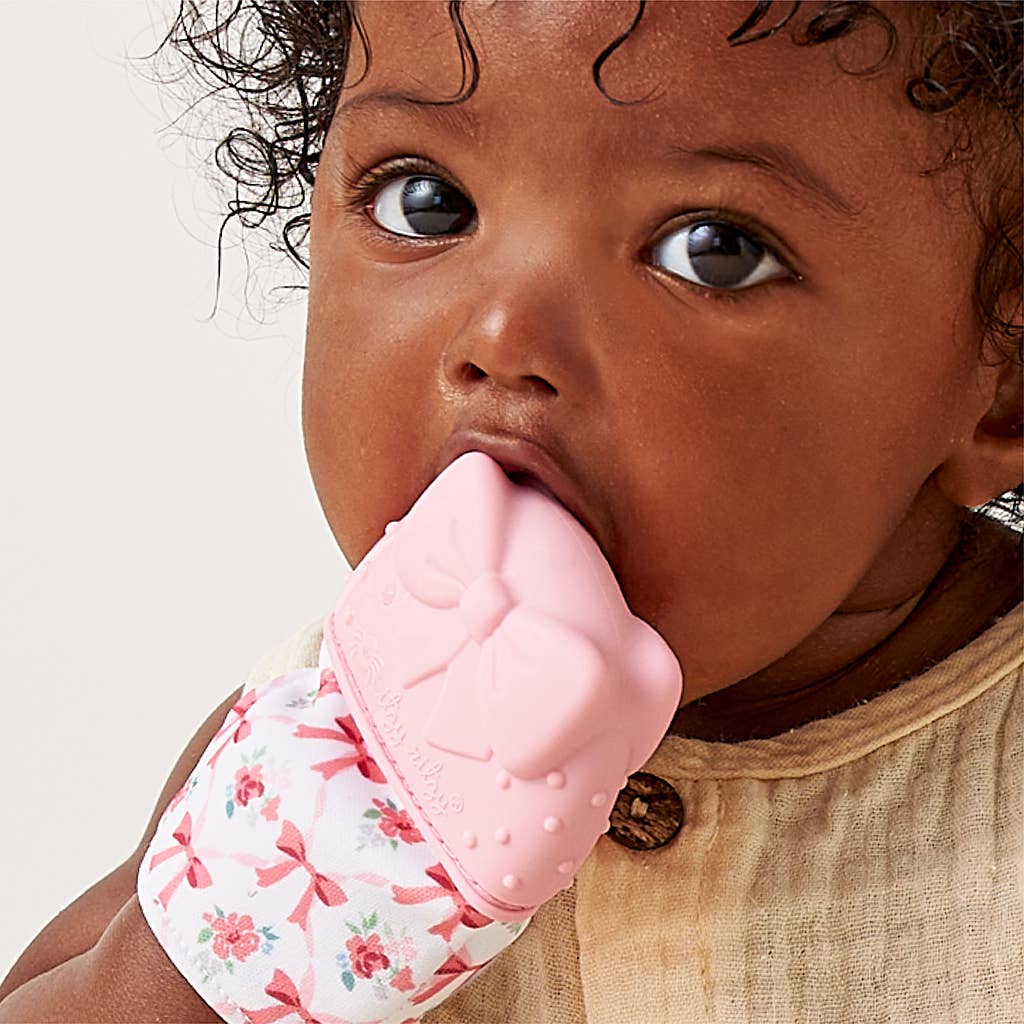 Itzy Ritzy Mitt™ Silicone Teething Mitts: Pink Bow