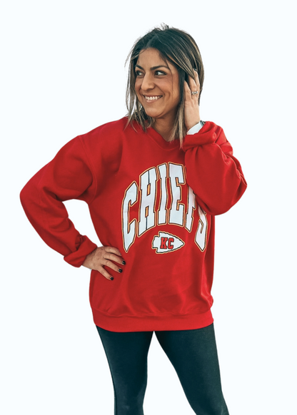 KANSAS CITY CHIEFS Red Women's Crewneck Sweatshirt