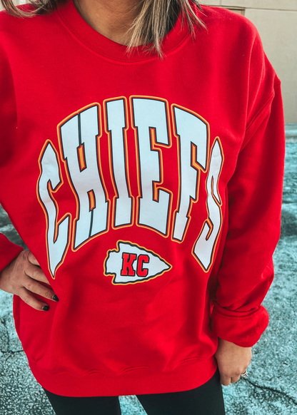 KANSAS CITY CHIEFS Red Women's Crewneck Sweatshirt