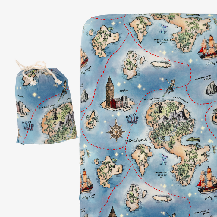 Neverland Map Bamboo Crib Sheet