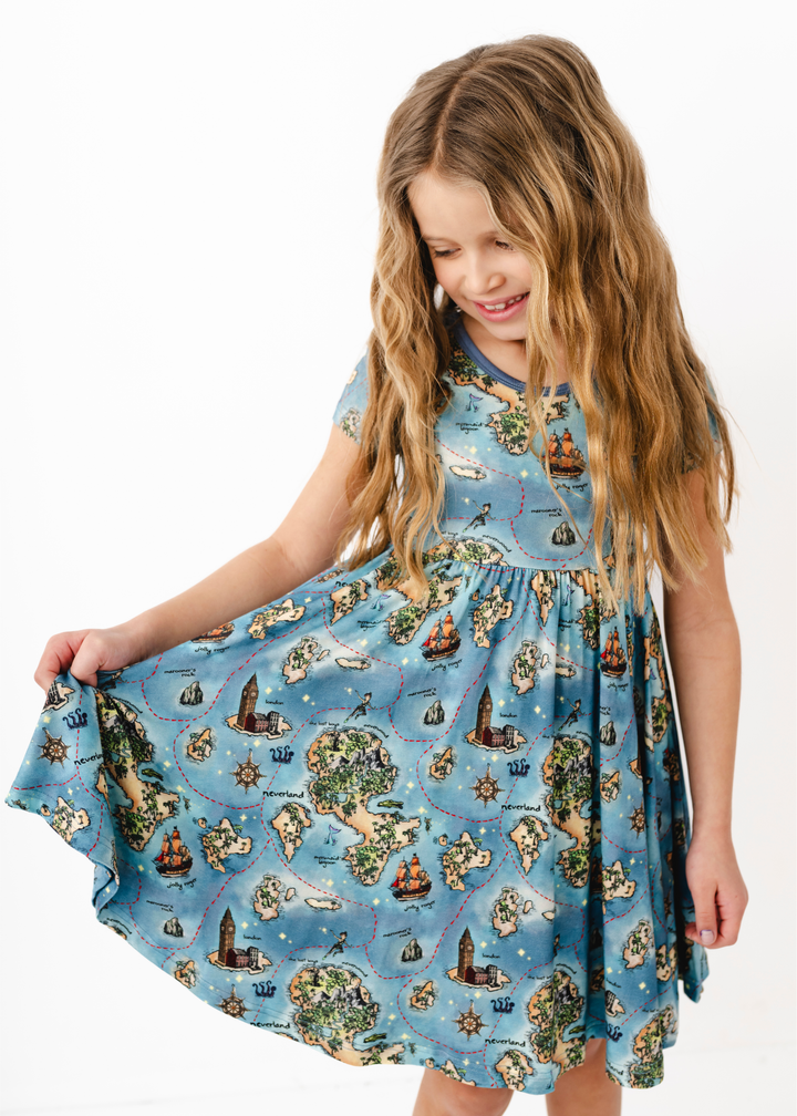 Neverland Map Bamboo Twirl Dress