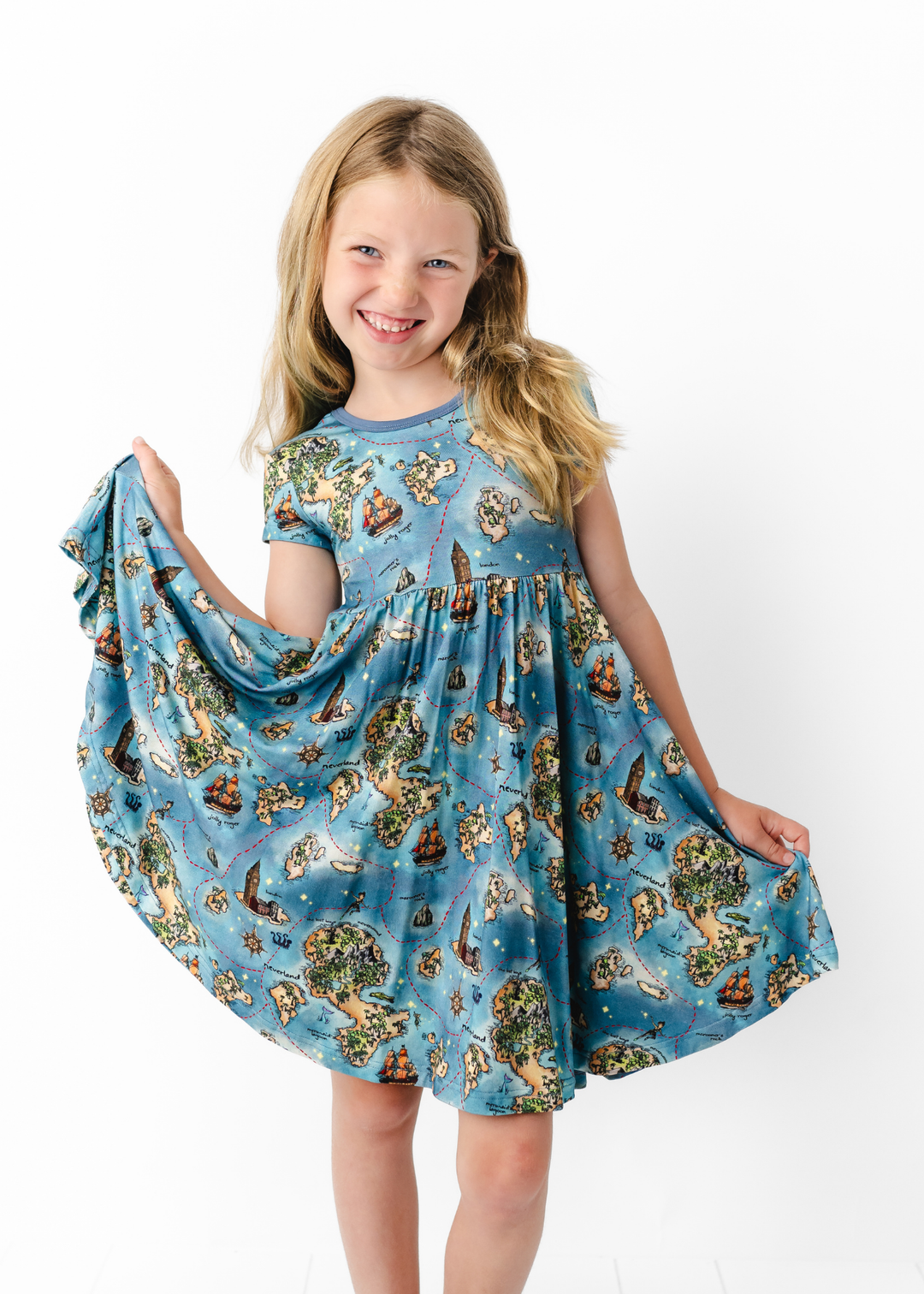 Neverland Map Bamboo Twirl Dress