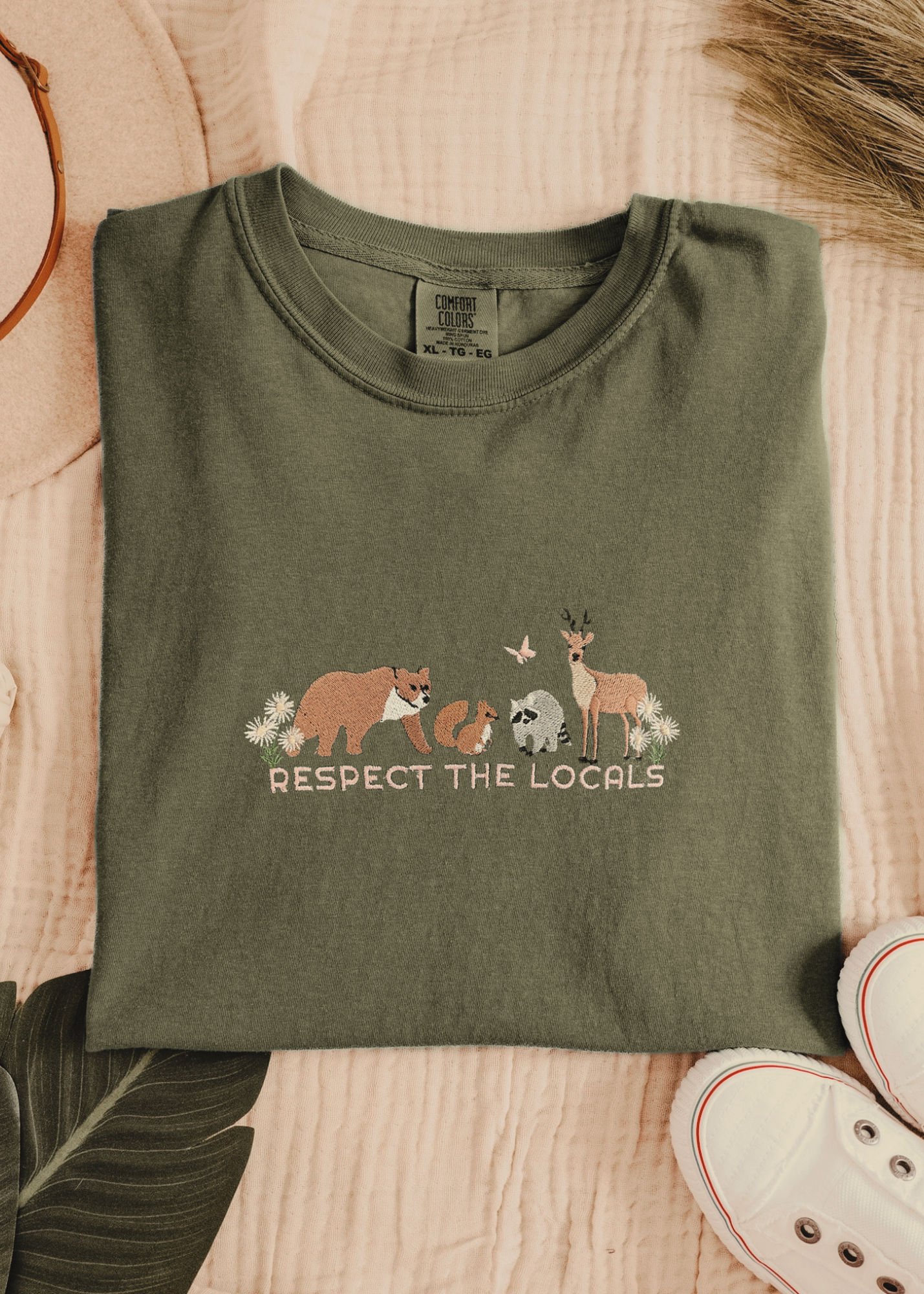 RESPECT THE LOCALS EMBROIDERED MOM TEE