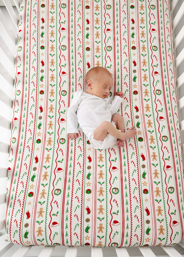 *PREORDER* White Christmas Bamboo Crib Sheet