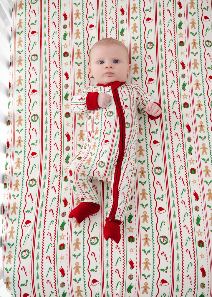 *PREORDER* White Christmas Bamboo Crib Sheet
