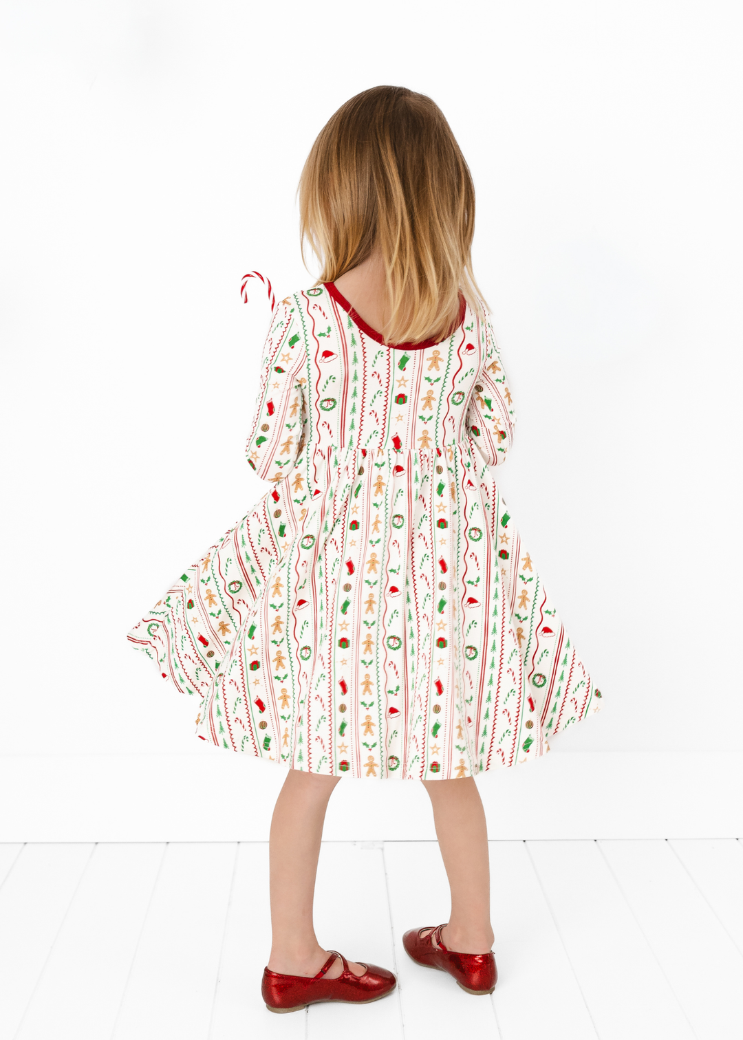 *PREORDER* White Christmas Bamboo Twirl Dress