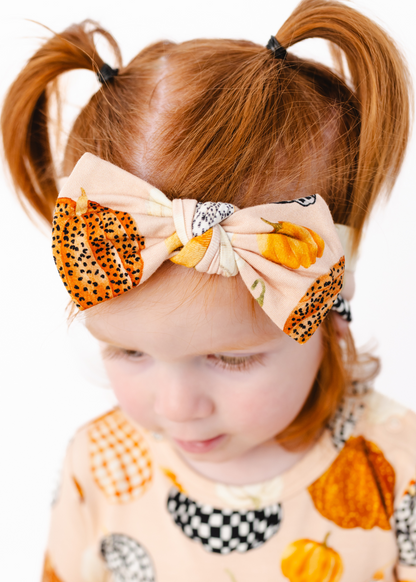 Patterned Pumpkins Hair Bow