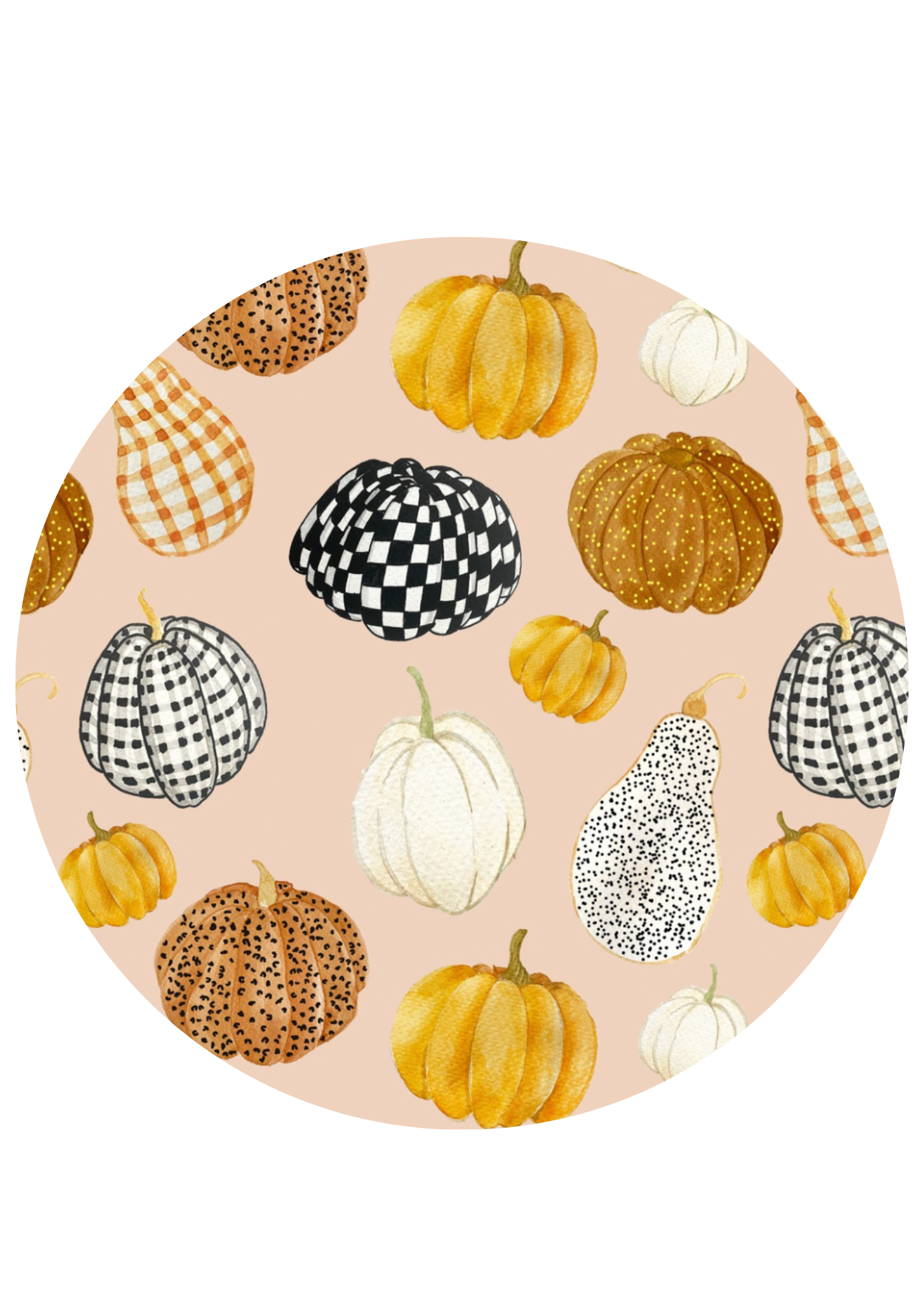Patterned Pumpkins Hair Bow