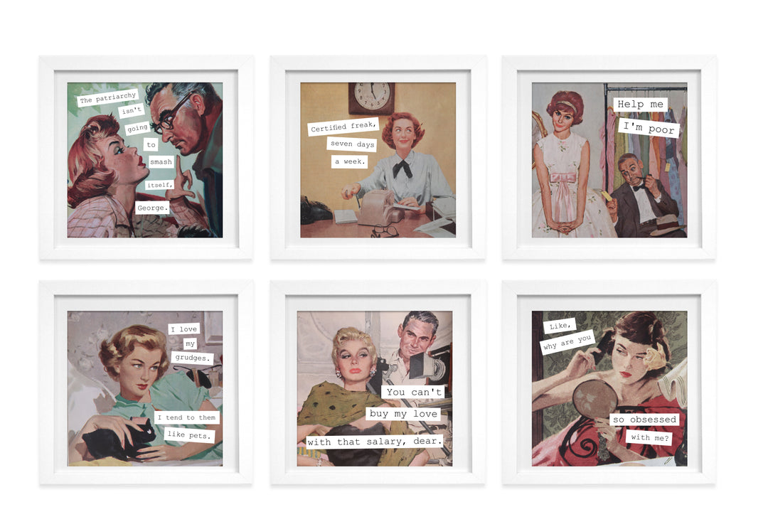 Vintage Magazine Funny Quotes Art Prints