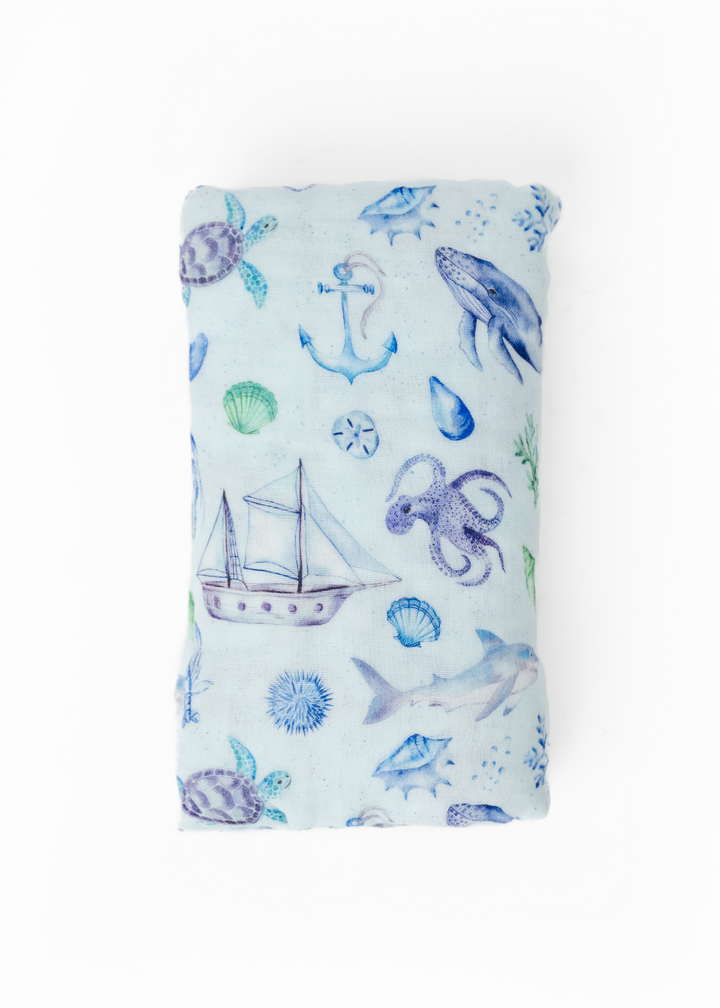 Sea Creatures Swaddle Blanket