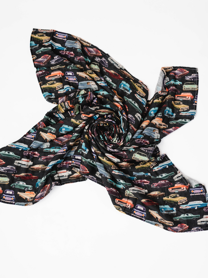 Vintage Cars Swaddle Blanket