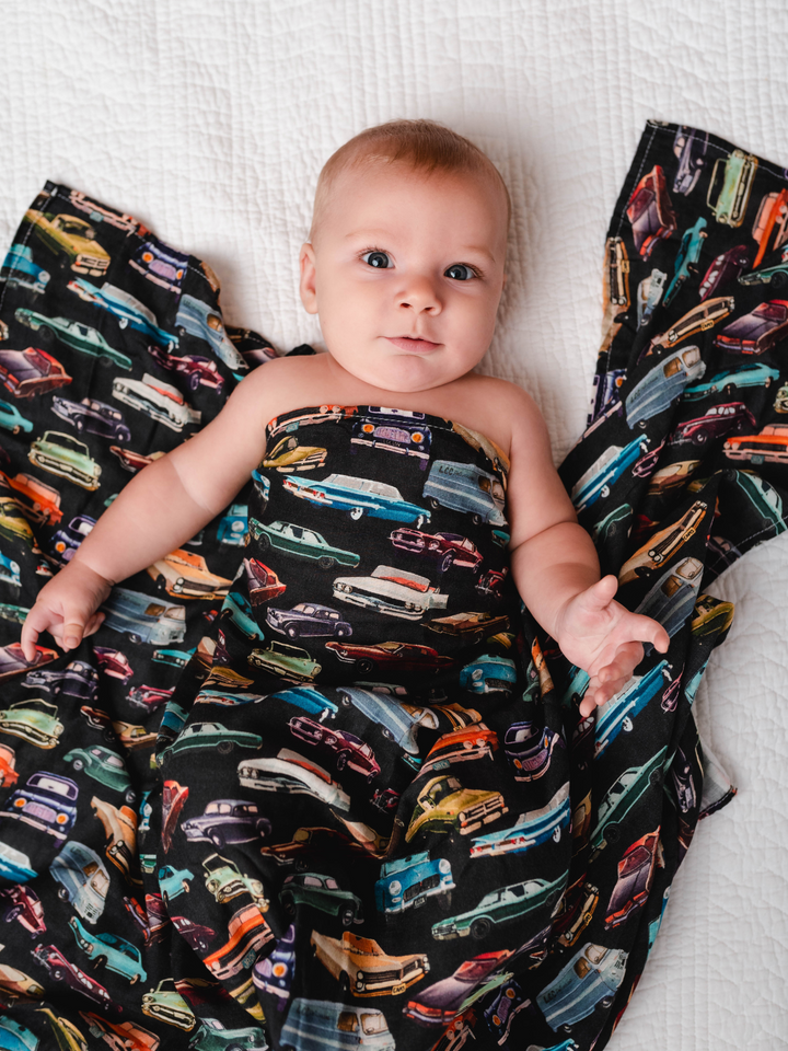 Vintage Cars Swaddle Blanket