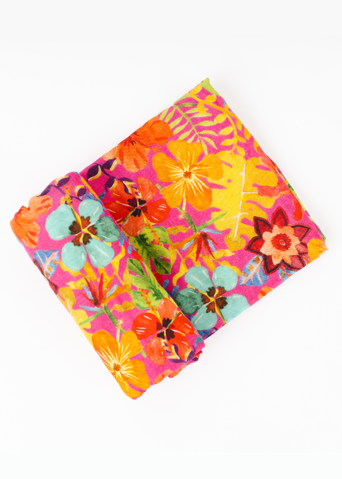 Tropical Flowers Swaddle Blanket