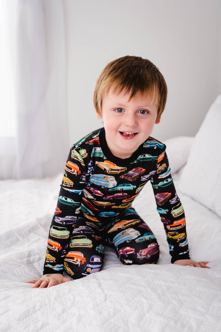 Vintage Cars Kids Bamboo Pajama Set