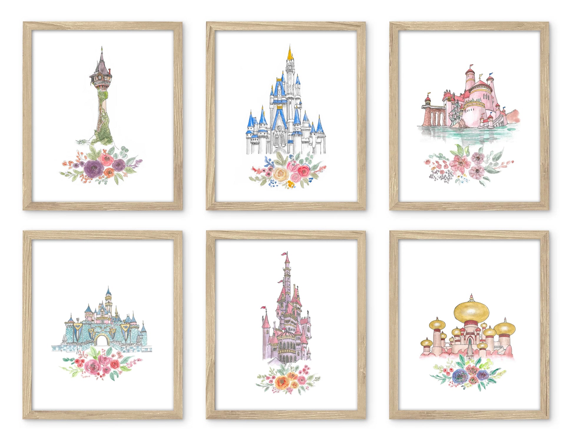 Castle Art Print Set - Princess Nursery Decor – Little Crowns & Capes