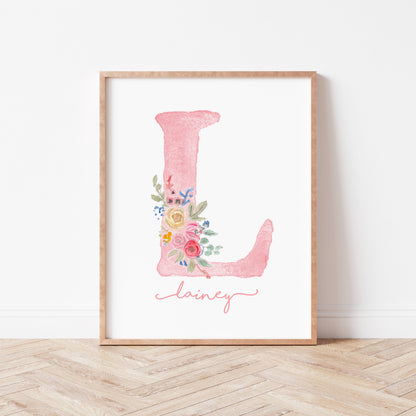 Personalized Floral Name Art Print